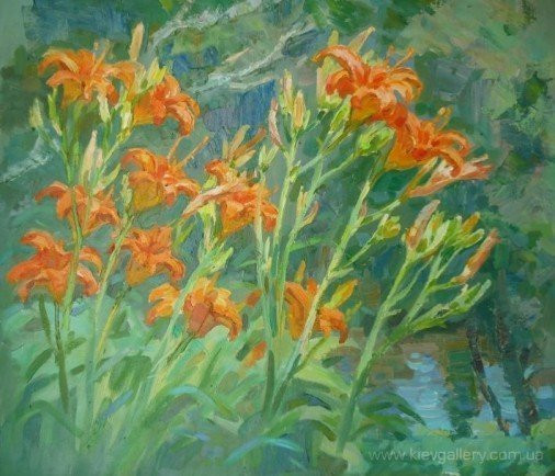Painting «Garden lily», oil, canvas. Painter Kutilov Yurii. Buy painting