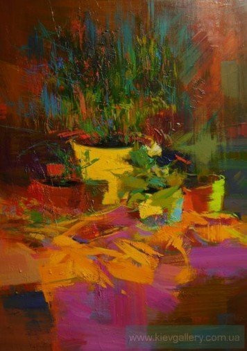 Painting «Warm flowers», oil, canvas. Painter Pysar Yurii. Buy painting
