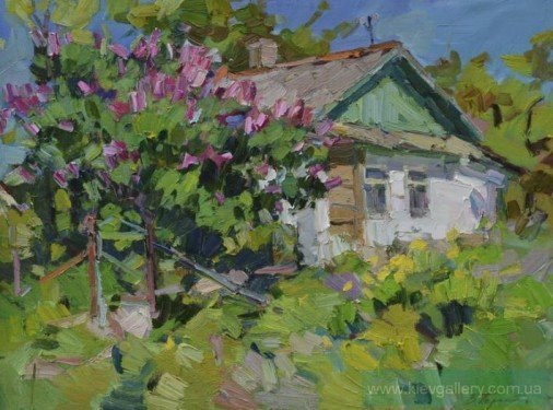 Painting «Lilac bush», oil, canvas. Painter Pereta Viacheslav. Sold