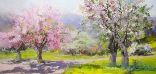 Painting «Spring garden», oil, canvas. Painter Pysar Yurii. Buy painting