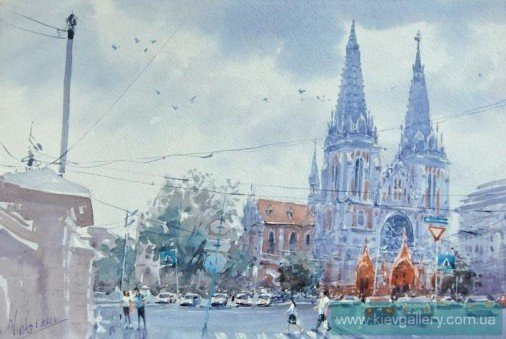 Painting «Kyiv. Church», watercolor, paper. Painter Mykytenko Viktor. Buy painting