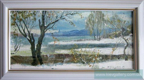 Painting «First snow in Obolon», oil, canvas. Painter Tytulenko Volodymyr. Buy painting