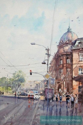 Painting «Lviv, evening», watercolor, paper. Painter Mykytenko Viktor. Buy painting