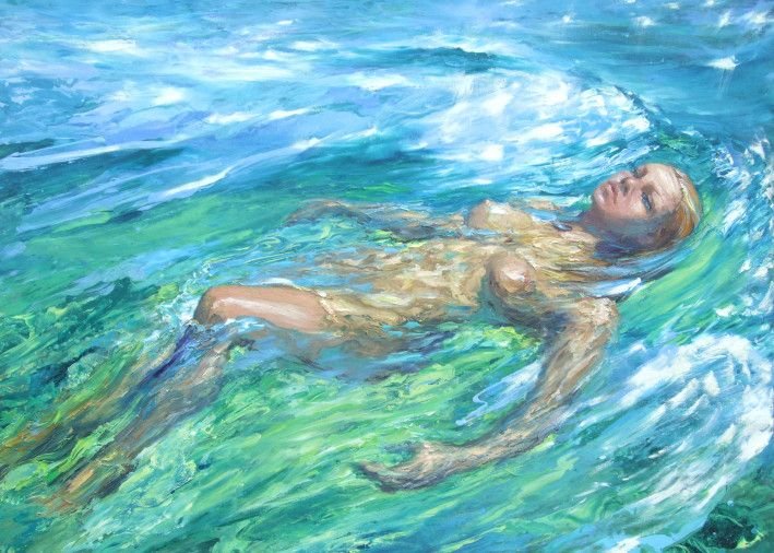 Painting “Of a series of Yavi island. Girl's swimming“