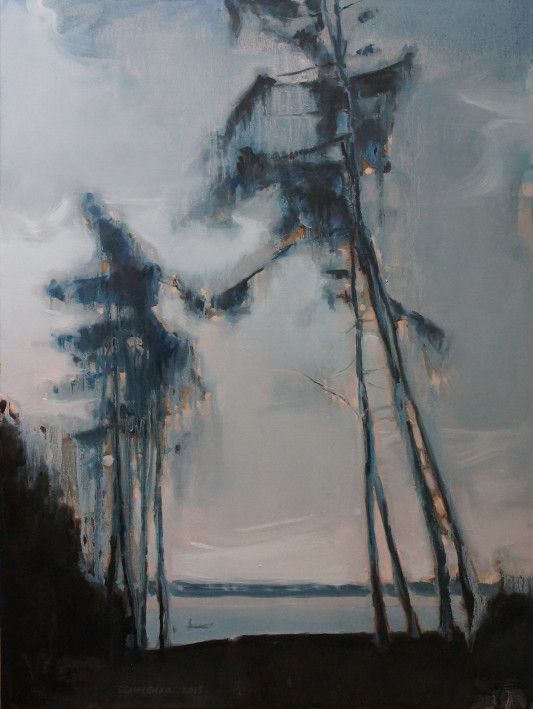 Painting “Pazaislis. Pine Trees by the River”