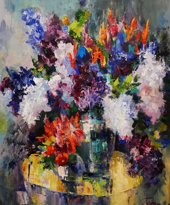 Картина «Квітковий танок», олійні фарби, полотно. Художниця Герасименко Наталія. Купити картину