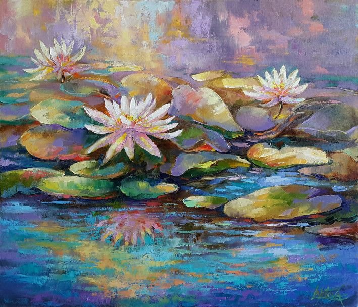 Картина “Водяные лилии в пруду”
