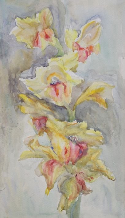 Painting «Gladiolus», watercolor, paper. Painter Brazhnyk Olena. Buy painting