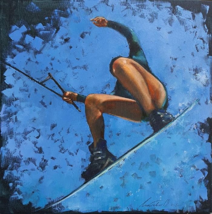 Painting «Sportswoman», oil, acrylic, canvas. Painter Laptieva Olha. Buy painting