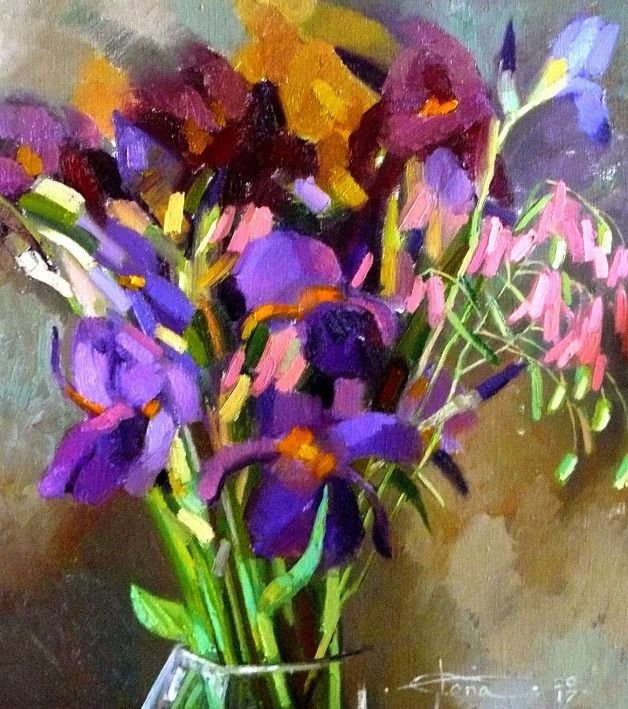 Painting “Bouquet of irises“