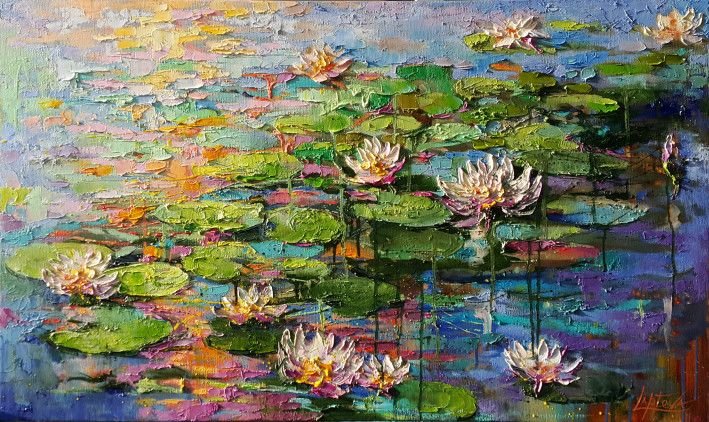 Картина “Лилии на летнем пруду”