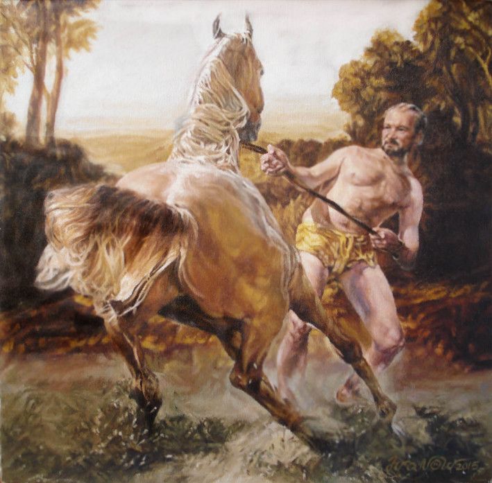 Painting «Taming horse», oil, canvas. Painter Ivanov Volodymyr. Buy painting