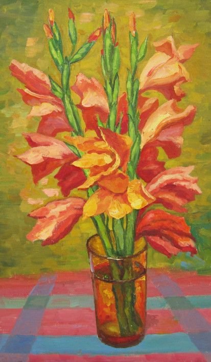 Painting “Red gladioluses“