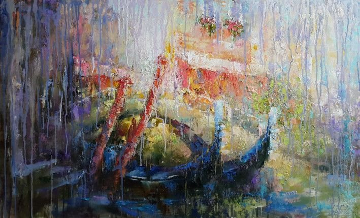 Painting «Venice. Summer rain», oil, canvas. Painter Laptieva Viktoriia. Buy painting