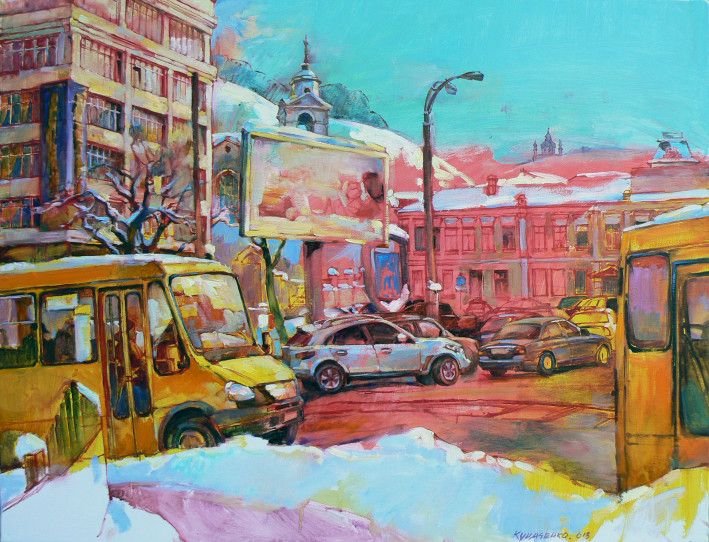 Painting «Vodvyzhenka. Kyiv», oil, canvas. Painter Kutsachenko Andrii. Buy painting