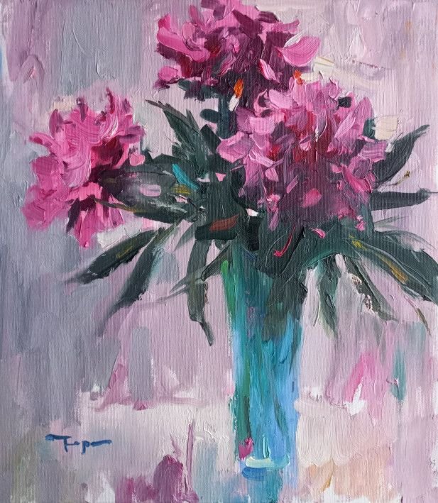Painting «Peonies 3», oil, canvas. Painter Terebylo Mykhailo. Buy painting