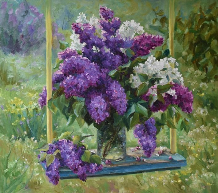 Картина «Весна в садку», олійні фарби, полотно. Художниця Томеско Юлія. Купити картину