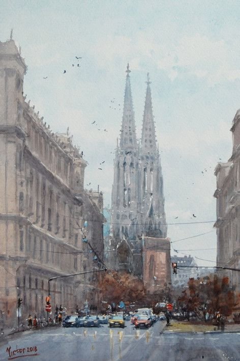 Painting «Vienna, Austria», watercolor, paper. Painter Mykytenko Viktor. Buy painting