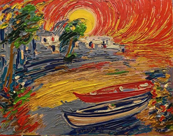 Картина “Лодки у берега”