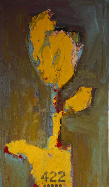 Картина «Желтый тюльпан», авторская, двп, деревянная доска. Художник Мельник Игорь. Купить картину