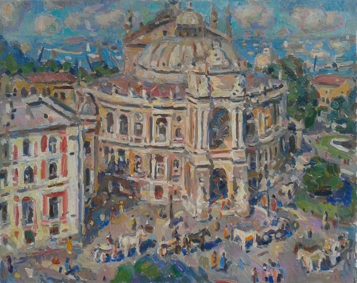 Painting «Odessa. Opera theatre», oil, canvas. Painter Chudnovsky Roman. Buy painting