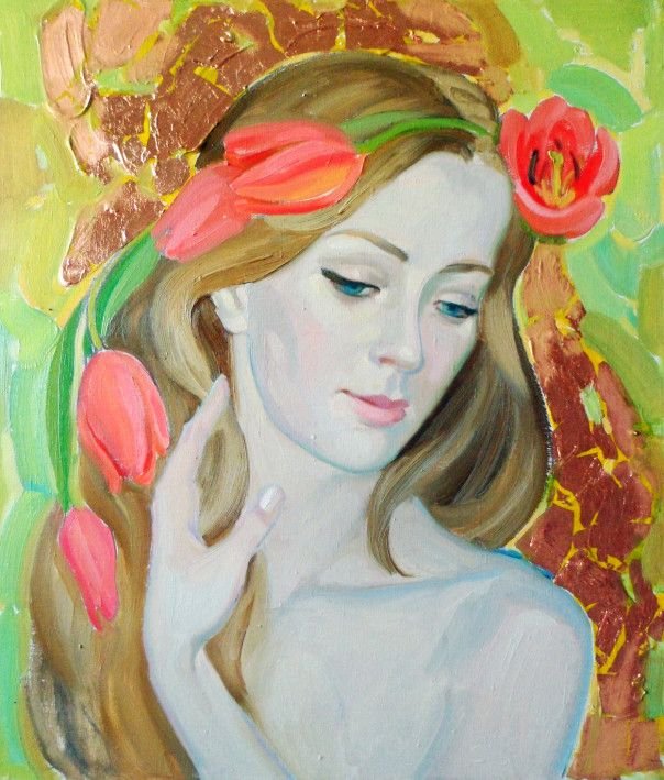 Картина «Ніжна весна», олійні фарби, полотно. Художниця Орлова Марина. Купити картину
