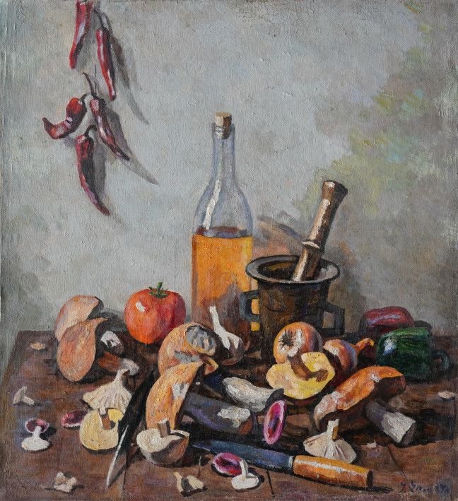 Painting «Mushrooms and vegetables», oil, canvas. Painter Chamata Ihor. Buy painting
