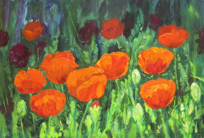 Painting “Pink poppies“