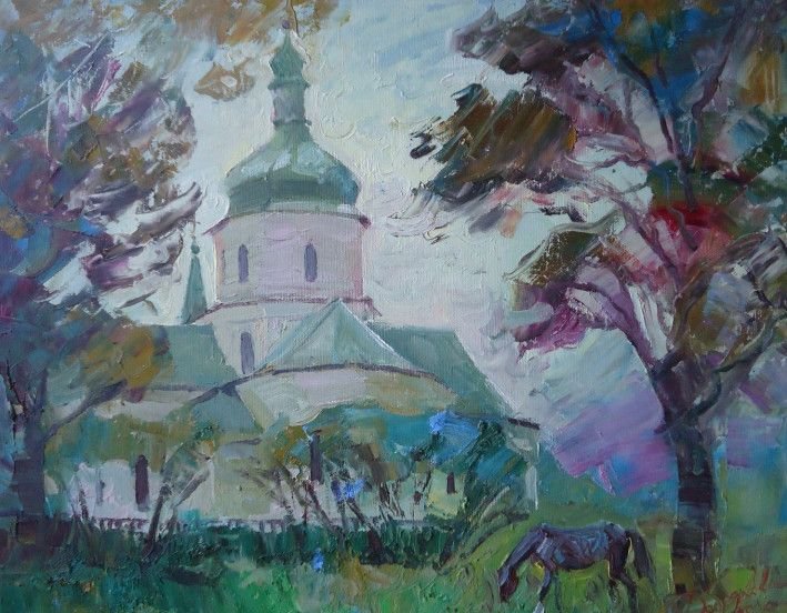 Painting «Rainy day», oil, canvas. Painter Dobriakova Dariia. Buy painting
