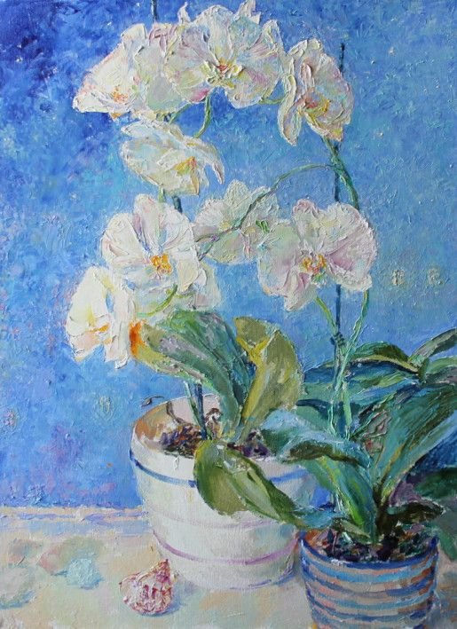 Картина «Орхидеи. Туман», масло, холст. Художница Гунченко Светлана. Купить картину