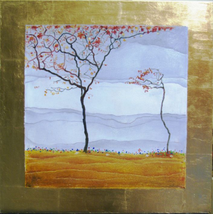 Картина «Настала осінь», олійні фарби, авторська, левкас, полотно. Художниця Багацька Наталія. Купити картину