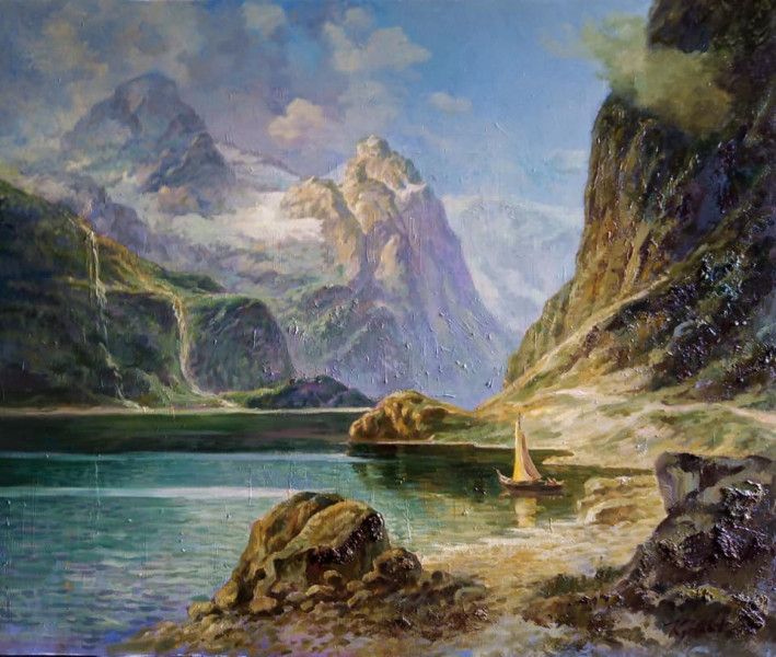 Painting «Majestic mountains», oil, canvas. Painter Kutilov Yurii. Buy painting
