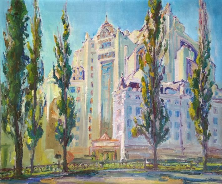 Painting «Taras Shevchenko Boulevard», oil, canvas. Painter Pavlenko Leonid. Buy painting