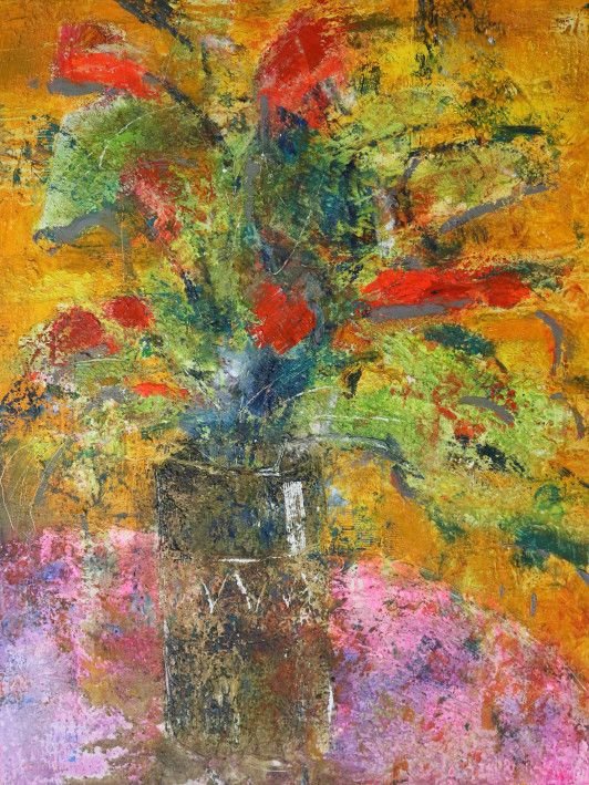 Painting «Christmas flower», oil, acrylic, canvas. Painter Kravets Dmytro. Buy painting