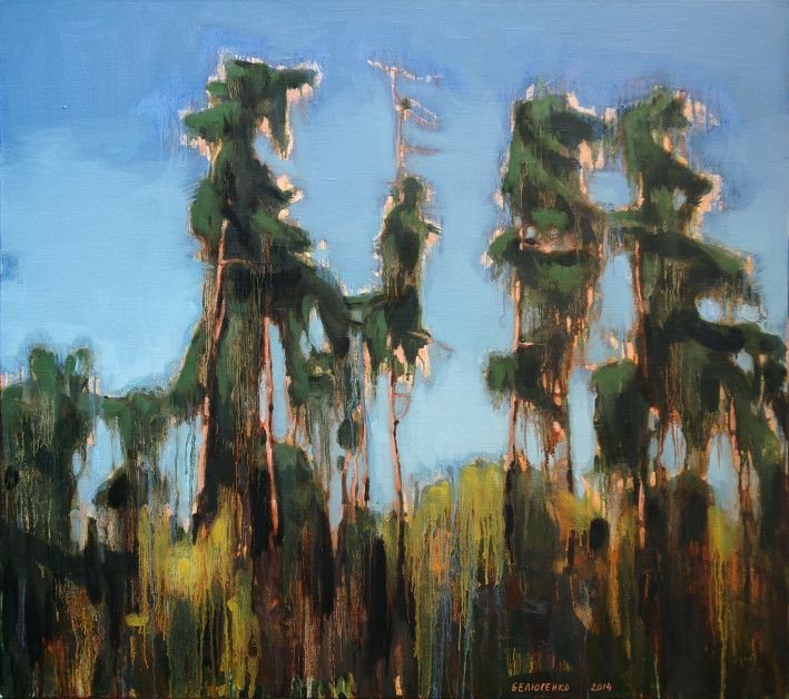 Painting «Svyatoshin, pines # 3», oil, canvas. Painter Beliusenko Oleksii. Buy painting