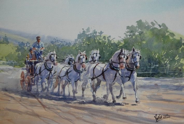 Painting “Six horses“