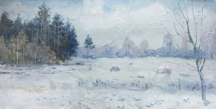 Painting «Winter on the steading», oil, canvas. Painter Tytulenko Volodymyr. Buy painting
