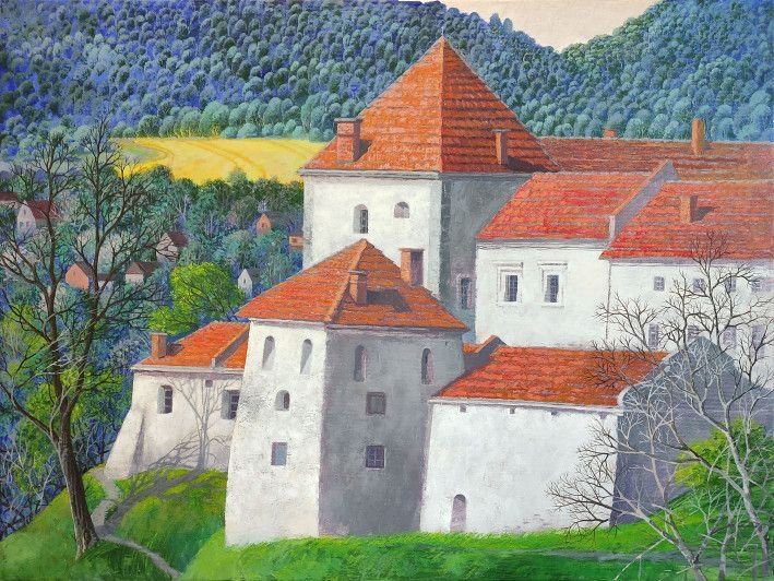 Painting «Svirzh castle», oil, canvas. Painter Olha Kvasha. Buy painting