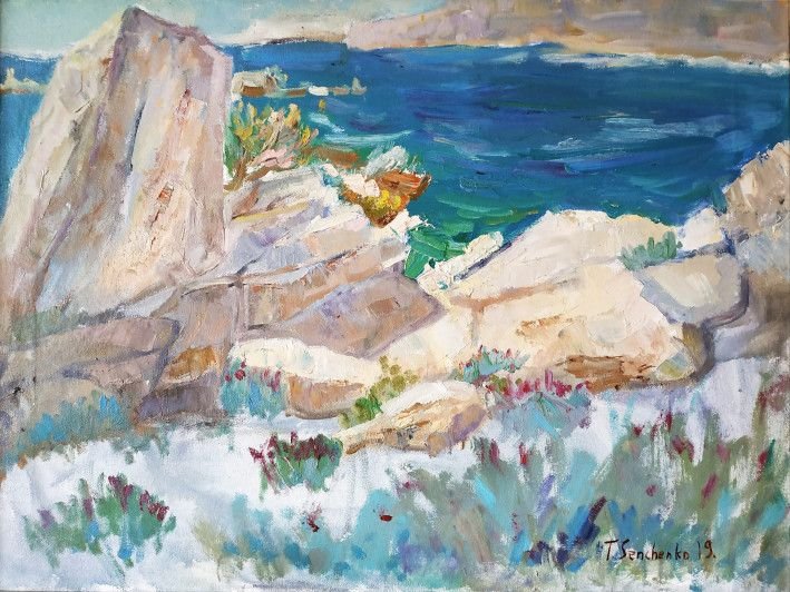 Картина «Кам'яні острова Алікі. Греція», олійні фарби, полотно. Художниця Сенченко Тетяна. Купити картину