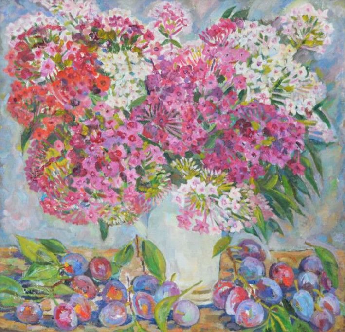 Painting «Still Life Phlox», oil, canvas. Painter Kyrylenko-Barannikova Halyna. Buy painting