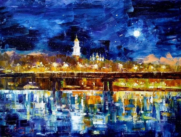 Картина “Звездный вечер над Днепром”