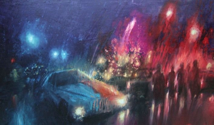 Painting «City lights», oil, canvas. Painter Samoilyk Olena. Buy painting