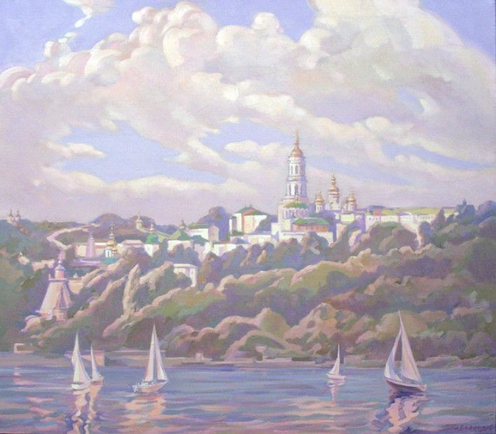 Painting «Morning on the Dnieper», oil, canvas. Painter Pavlenko Leonid. Buy painting
