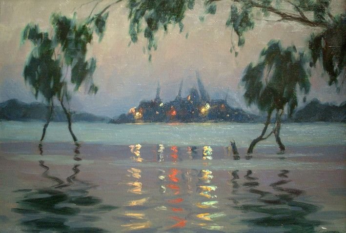 Painting “Twilight on the Danube“