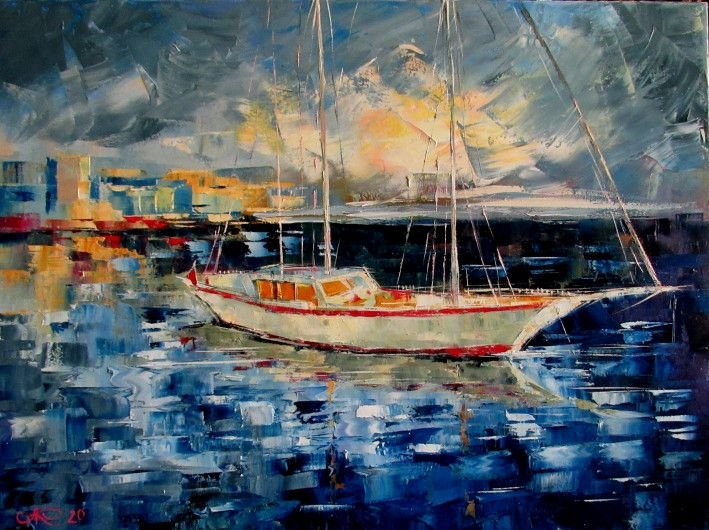 Painting «A boat», oil, canvas. Painter Kolos Anna. Buy painting