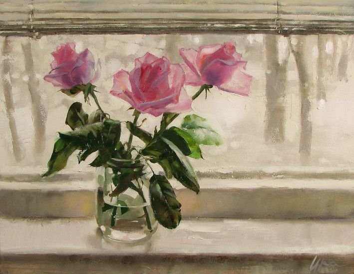 Painting “Winter roses“