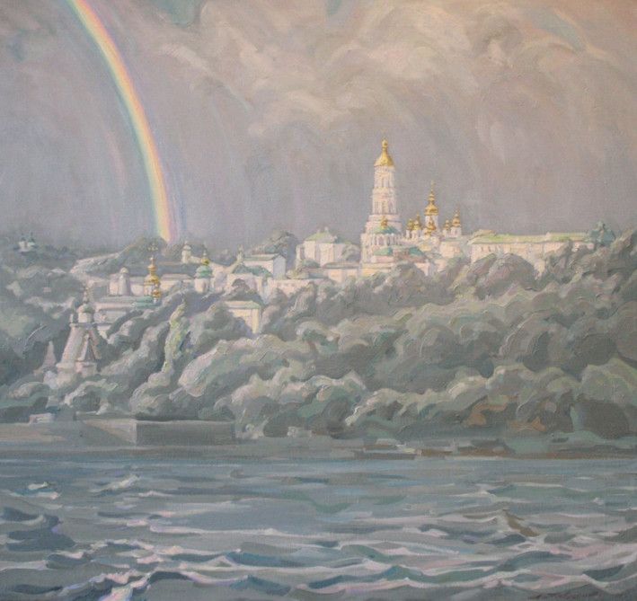 Painting «Rainbow over Pechersk Lavra», oil, canvas. Painter Pavlenko Leonid. Buy painting