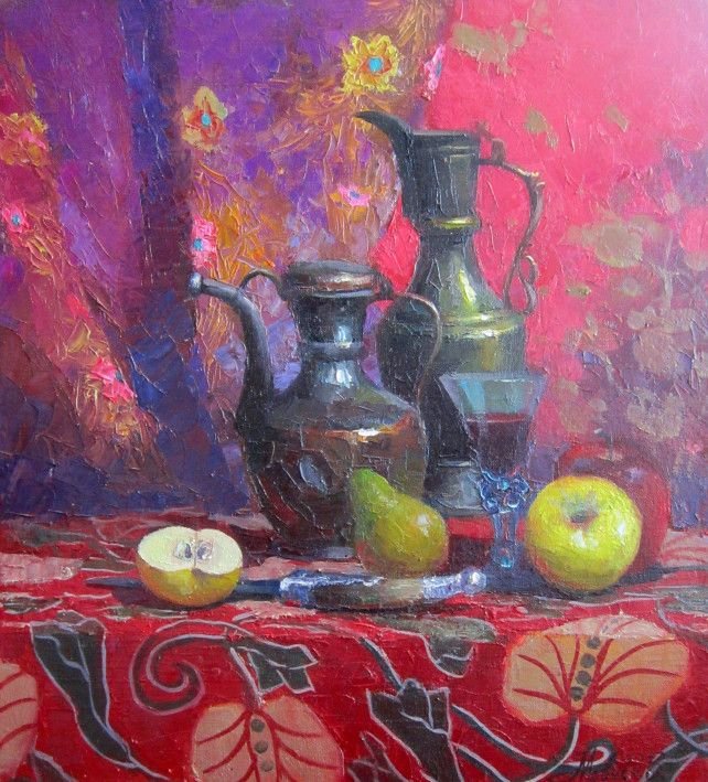 Painting “Still life. Oriental pitchers“