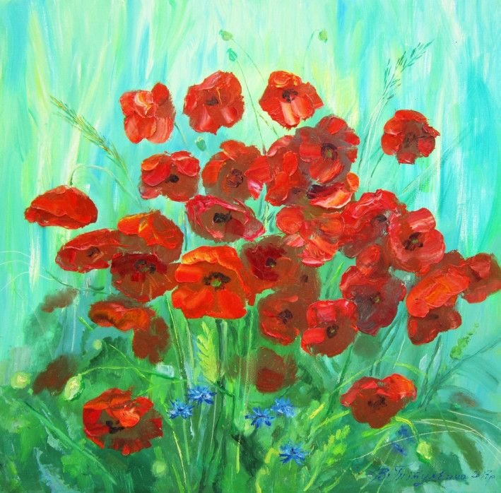 Painting “Вouquet of wild poppies“