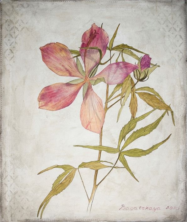 Картина «Цветок Гибискуса», масло, авторская, холст. Художница Багацкая Наталья. Купить картину